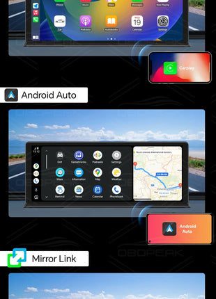 11.3" Dash Cam 4K Car Mirror Wireless Carplay Android Auto Multimedia Player GPS WiFi Universal Black Box Rearview Camera AUX BT - Riparo82