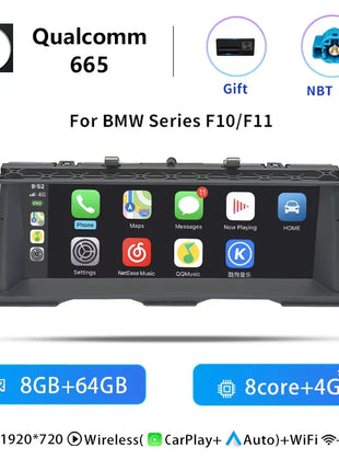 Uckazy 8 Core Wireless Carplay AutoRadio Android 14 For BMW 5 Series F10 F11 2010-2016 CIC NBT Car Multimedia Screen Player GPS Navigation Stereo Carplay Audio - Riparo82