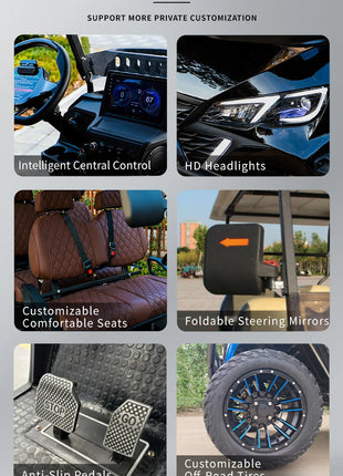Affordable 2 4 6 Seater Chinese Electric Golf Cart Car For Sale 72V Lithium Custom Comfortable 4 Seats Electric Golf Carts - Riparo82
