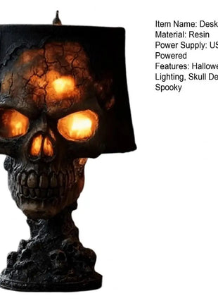 Desk Lamp Halloween Skull Lamp Skull Desk Lamp with Spooky Led Light for Halloween Party Mantel Decoration Unique Room Accent - Riparo82