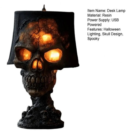 Desk Lamp Halloween Skull Lamp Skull Desk Lamp with Spooky Led Light for Halloween Party Mantel Decoration Unique Room Accent