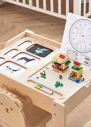 Tavolo sensoriale ottico in legno per bambini Montessori utilizzato per giochi da tavolo sensoriali Regalo di giocattoli per l'ortografia di numeri e lettere - riparo82