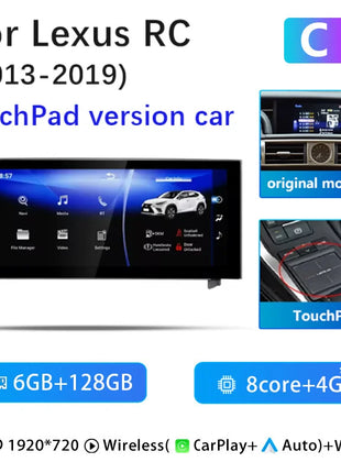 AutoRadio Android14 Wireless Carplay Car For Lexus IS RC 200 250 300 350 200T 300h Multimedia Player Navigation GPS Stereo Audio - Riparo82