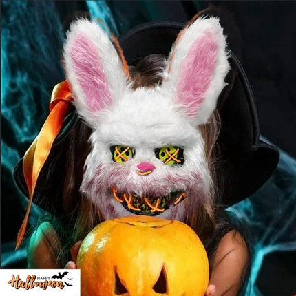 NEW LED  Light Halloween Cosplay Face Mask Party Show Stage Make-up Horror Bloody Rabbit Bear Mask Cartoon Carnival  Head Cover