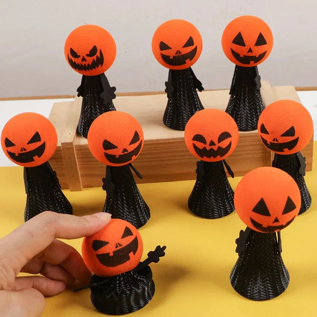 10-20PC Fun Halloween Finger Puppet Gift Pumpkin Jumping Doll Game Toys for Kids Birthday Party Favors Goodie Bag Piniata Filler