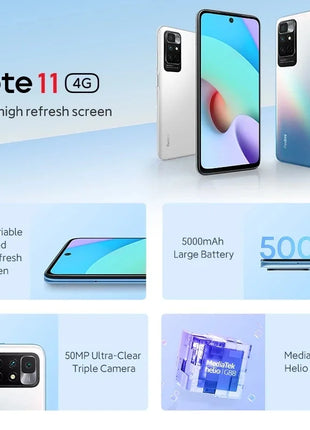ROM globale Xiaomi Redmi Note 11 5G 5000mAh 18W Carica 50MP Tripla fotocamera Display da 6,5 ''90Hz MTK HelioG88 Octa Core 5G Smartphone - riparo82
