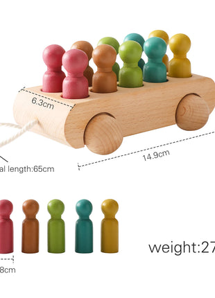 Giocattoli Montessori treno in legno per giocattolo di compleanno per bambini con numeri e blocchi gioco Toddler Boys And Girls1 2 3 4 5 giocattolo per l'apprendimento del bambino - riparo82