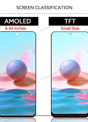 AMOLED LCD Per Xiaomi Redmi Nota 10 4G 10S Display LCD Touch Screen Digitizer Assembly Per Redmi Note10S M2101K7AI M2101K7BG - riparo82