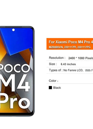 Display Super AMOLED da 6,79" MZB0B5VIN 2201117 PI PI 2201117 LCD PG per Xiaomi Poco M4 Pro 4G LCD Touch Screen Digitizer Assembly - riparo82