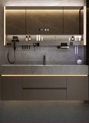 Lavabo integrato Rock Plate, lavabo da bagno, lavabo, combinazione di mobili da bagno, dimensioni multiple disponibili