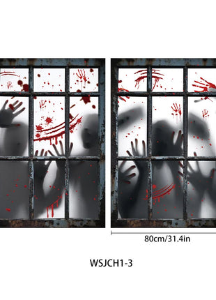Halloween Curtain Backdrop with Female Ghost Design used for Creating A Terrifying Atmosphere In Indoor/Outdoor Party Decor - Riparo82
