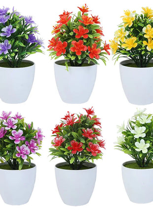 1pc Artificial Potted Plant Small Bonsai Flowers Pot Simulated Tree Ornaments Wedding Home Hotel Office Table Decor Fake Plants