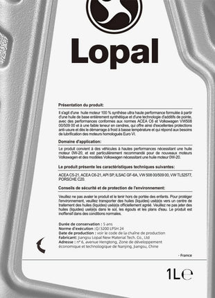 Rimoody Lopal SONIC 589/508/509 SP-0W-20 1L × 2 1L × 4 1L × 6 Olio motore completamente sintetico per camion e veicoli