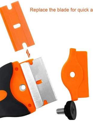 Plastic & Metal Razor Blade Scraper, Window Glass Cleaner, Vinyl Film & Adhesive Remover Tool for Car & Home - Riparo82