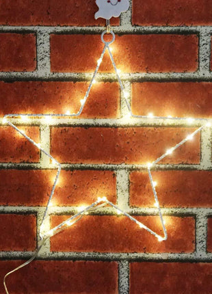 1 stringa di luci a stella a cinque punte, luci a stella a LED, luci a stella decorative con 8 modalità di illuminazione/decorazioni natalizie con timer