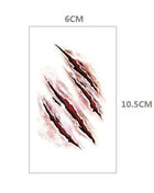 10pcs Halloween Bloody Wound Tattoo Stickers Trick Scary Waterproof Temporary Tattoo DIY Fake Tattoo Halloween Party Decoration - Riparo82
