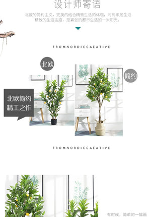Simulation Green Plant Simulation Lemon Tree Pot Large Green Plant Bonsai Shopping Mall Restaurant Decoration on The Ground