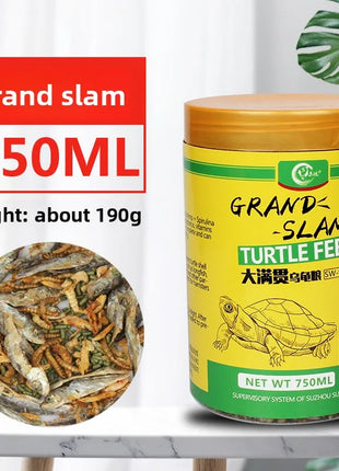 SW Grand Slam Turtle Food - with Dried Shrimp for Red-Eared Sliders, Semi-Aquatic Turtles & Hatchlings (350ml/750ml) - Riparo82