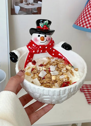 Piatto pupazzo di neve di Natale, piatto da dessert in ceramica, regalo di Natale, piatto creativo e carino - riparo82