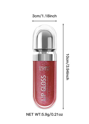 USHAS 12 colors mirror fine flash liquid lipstick pearlescent color waterproof sweatproof non-stick cup lip gloss - Riparo82