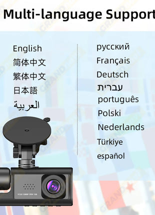 Dash Cam for Cars WIFI APP Car DVR 3 Channel Front Camera Video Recorder Rear View Camera for Vehicle Black Box Car Assecories - Riparo82
