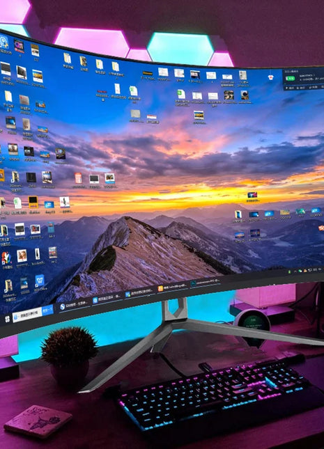 49 - 24 Inch Frameless Curved Screen 144HZ PC Computer  For Home Gaming Inbuild Mic Lcd Screens - Riparo82