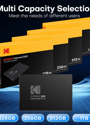 KODAK SSD SATA3 da 2,5 pollici 1TB 512GB 256GB 128GB Unità a stato solido interna SATA III Disco rigido da 2,5 '' per PC desktop portatile