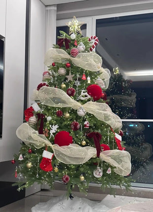 2025 Premium PE Albero di Natale Decorazioni natalizie di lusso per la casa Grande scintillante visualizzazione festosa Decorazione dell'atmosfera dell'albero di Natale