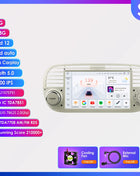Hizpo 7 Inch 8 Core Car Radio Stereo for FIAT 500 2007-2015 GPS 2din Autoradio CarPlay Android 13 Auto Navigation Head Unit Wifi