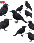 6PCS Black Feather Crow Halloween Props Mock Crow Spooky Feather Decoration Props Halloween Party Scary Animal Horror Props - Riparo82