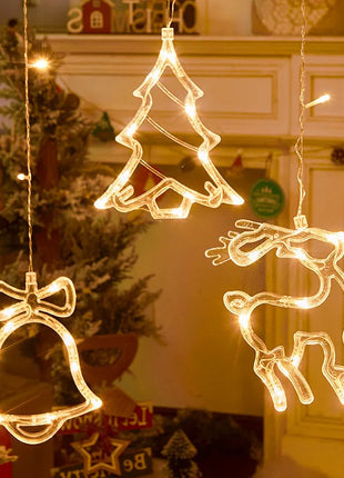 220V Spina UE Natale Cervo Campana Sta Tenda Luci della stringa LED Ghirlanda Lucine Decorazione natalizia per la decorazione della festa nuziale