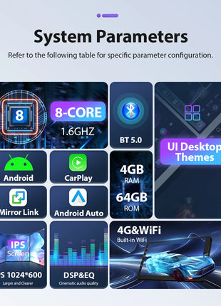 Podofo 6+128G Android 2Din Autoradio for Audi A3 2008-2012 Wireless CarPlay 9" IPS Screen Car Radio GPS Navigation Stereo Wifi - Riparo82