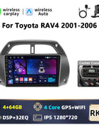 Hikity Wireless CarPlay Android Auto Car Radio For Toyota RAV4 2001-2006 BT Multimedia Player GPS WiFi Head Unit 2din autoradio - Riparo82
