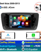 2 Din Car Radio for Seat Ibiza 2009-2013 Audio Multimedia Player CarPlay Android Auto GPS Bluetooth WIFI FM RDS Autoradio - Riparo82