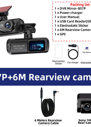 Dash Cam 4K WIFi GPS Front and Rear Night Vision Video Recorder HD 1080P Camera Auto System for car  Bicycles motorcycl summer - Riparo82