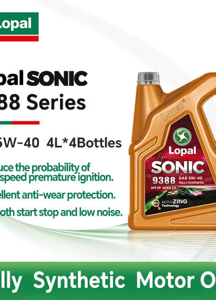 Lopal SONIC 9388 5W-40 C3 SP 4L * 4 boot Car Engine Oil 16L Lubrificante Olio motore completamente sintetico per auto, camion e veicoli