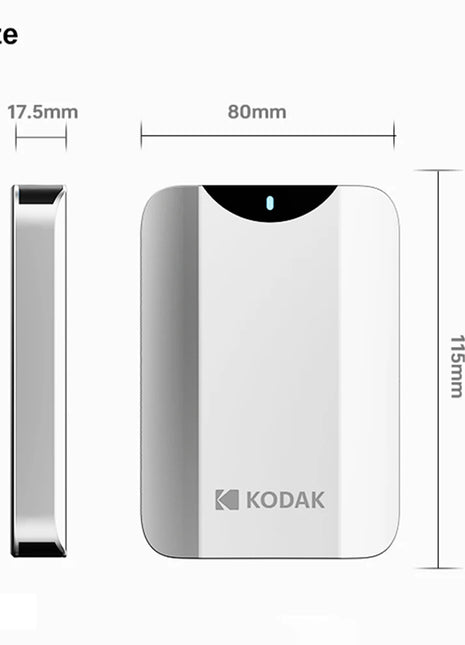 KODAK P230 HDD portatile da 2,5 pollici Disco rigido esterno da 1 TB Disco rigido esterno da 5 Gbps HDD per PS4/PS5/Laptop Desktop