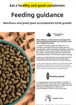 YUR KWAI Sub-Adult Turtle Food - Protein Pellets for Red-Ear Slider/Terrapin/Box Turtle-Shell Hardening Formula with Calcium&D3 - Riparo82