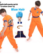 Ragazzi Ragazze Halloween Son Goku Costumi Cosplay Per I Bambini Vestito Tuta Da Uomo Krillin Vestiti Da Formazione Saiyan Abiti Parrucca Vestire