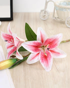 Real Looking 3D Printing Lily Branch  Artificial Flowers White Fake Flowers Flores for Wedding Home Garden Decoration