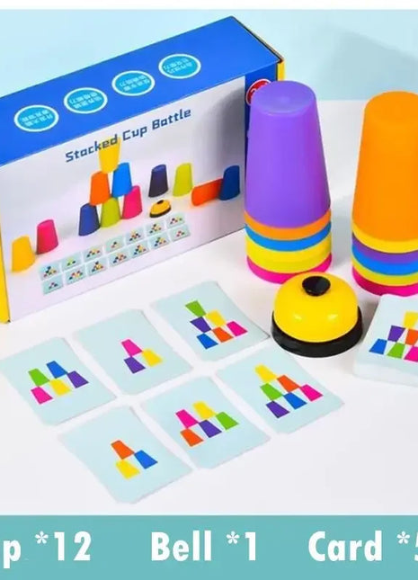 Giocattoli Montessori Gioco di tazze impilabili con carta Illuminazione intellettuale educativa Cognizione dei colori Formazione logica Bambini Bambini - riparo82
