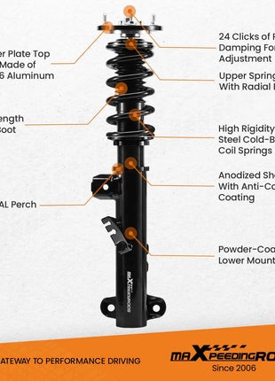 Kit ammortizzatori Coilovers a 24 vie per BMW Serie 3 E36 325 328 	   Ammortizzatore con puntoni di sospensione per BMW 3 E36 Coupe 318is