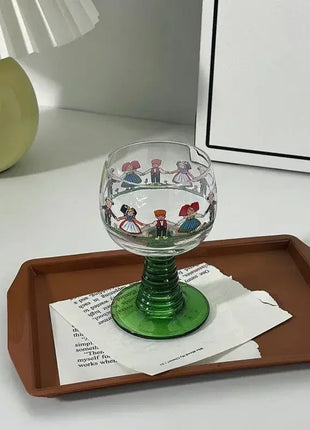 1/2 pezzi albero di Natale stile Alsace tazza di vino rosso set di confezioni regalo in vetro di cristallo per vino dolce per uso domestico con due bicchieri da champagne - riparo82