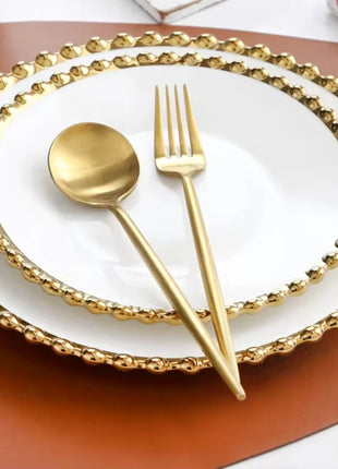 Nuovo piatto in ceramica con bordo dorato nordico, piatto in ceramica, leggero, di lusso, per riporre gioielli, piatto per torta, piatto per colazione a casa, a forma di cuore - riparo82