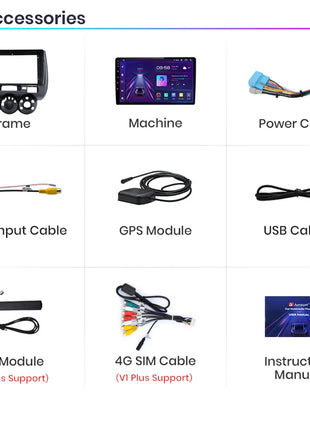 Junsun Wireless CarPlay Android Auto Car Radio for Honda Fit Jazz City 2002 2003 2004-2007 RDS GPS 4G WIFI Multimedia autoradio - Riparo82