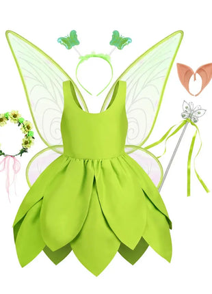 Costume Trilly Campanellino Carnevale 2026 - Abito Fata Verde Bambina
