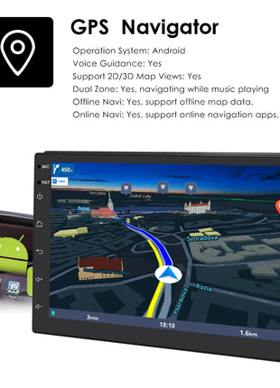 2G+32G 7 Inch Autoradio Carplay 1 Din Android Auto Car Radio GPS for Universal Stereo Multimedia Player Navigation Head Unit RDS - Riparo82