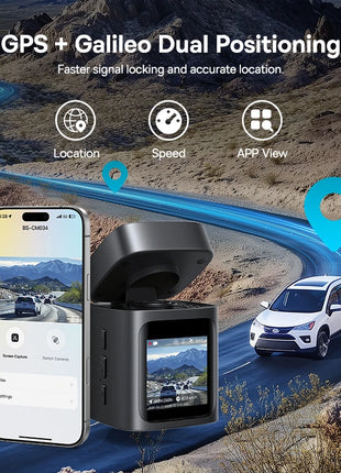 Baseus 3K Dash Cam VD1 Front and Rear Cam HD Built-in GPS Galileo Supercapacitor Car DVR Car Camera Recorder Support 24H Parking - Riparo82