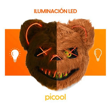 NEW LED  Light Halloween Cosplay Face Mask Party Show Stage Make-up Horror Bloody Rabbit Bear Mask Cartoon Carnival  Head Cover