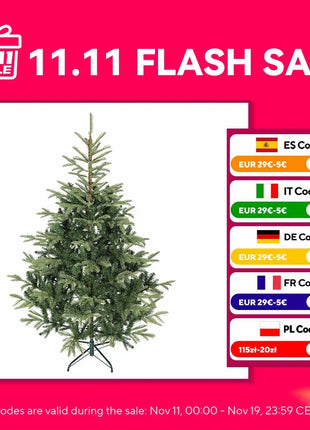 Homcom Albero di Natale Artificiale 180 Cm, Albero di Natale con 772 Rami Densi e Supporto in Metallo Pieghevole, Facile Assemblaggio, Coppia